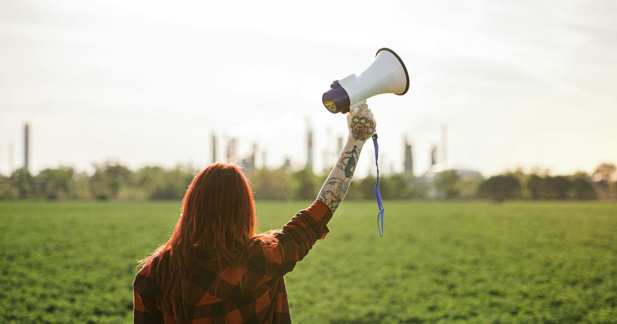 doula holding megaphone