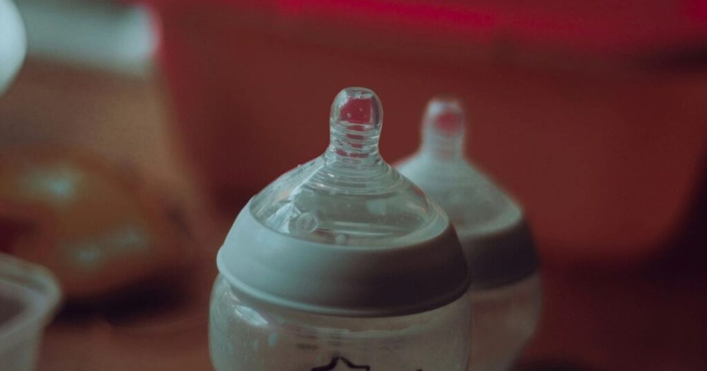 bottles of infant formula