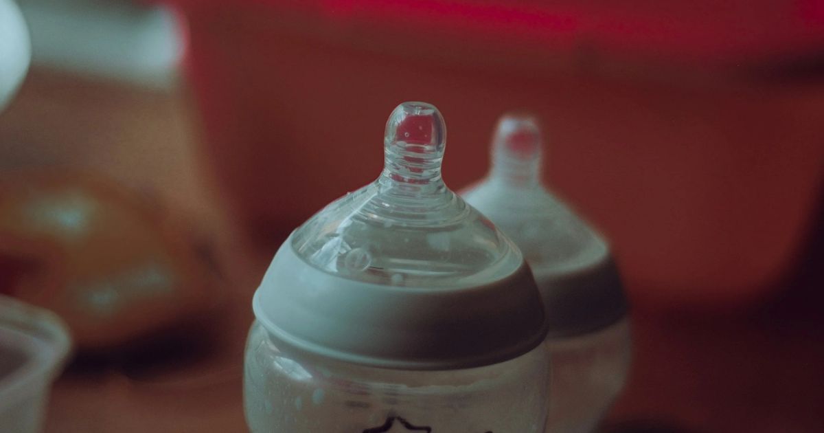 bottles of infant formula