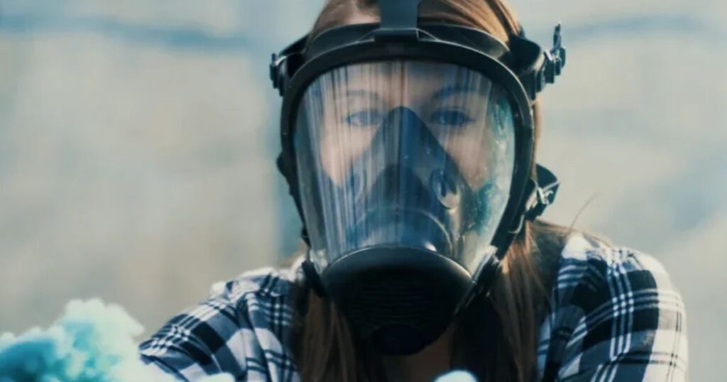 woman gas mask