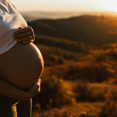 pregnant woman on a hike